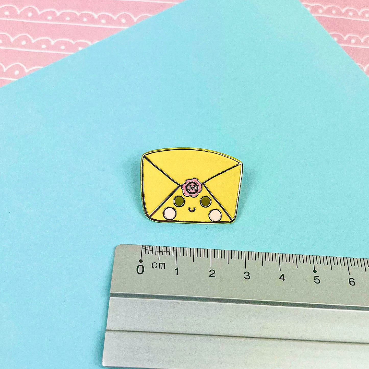 Cute happy mail enamel pin