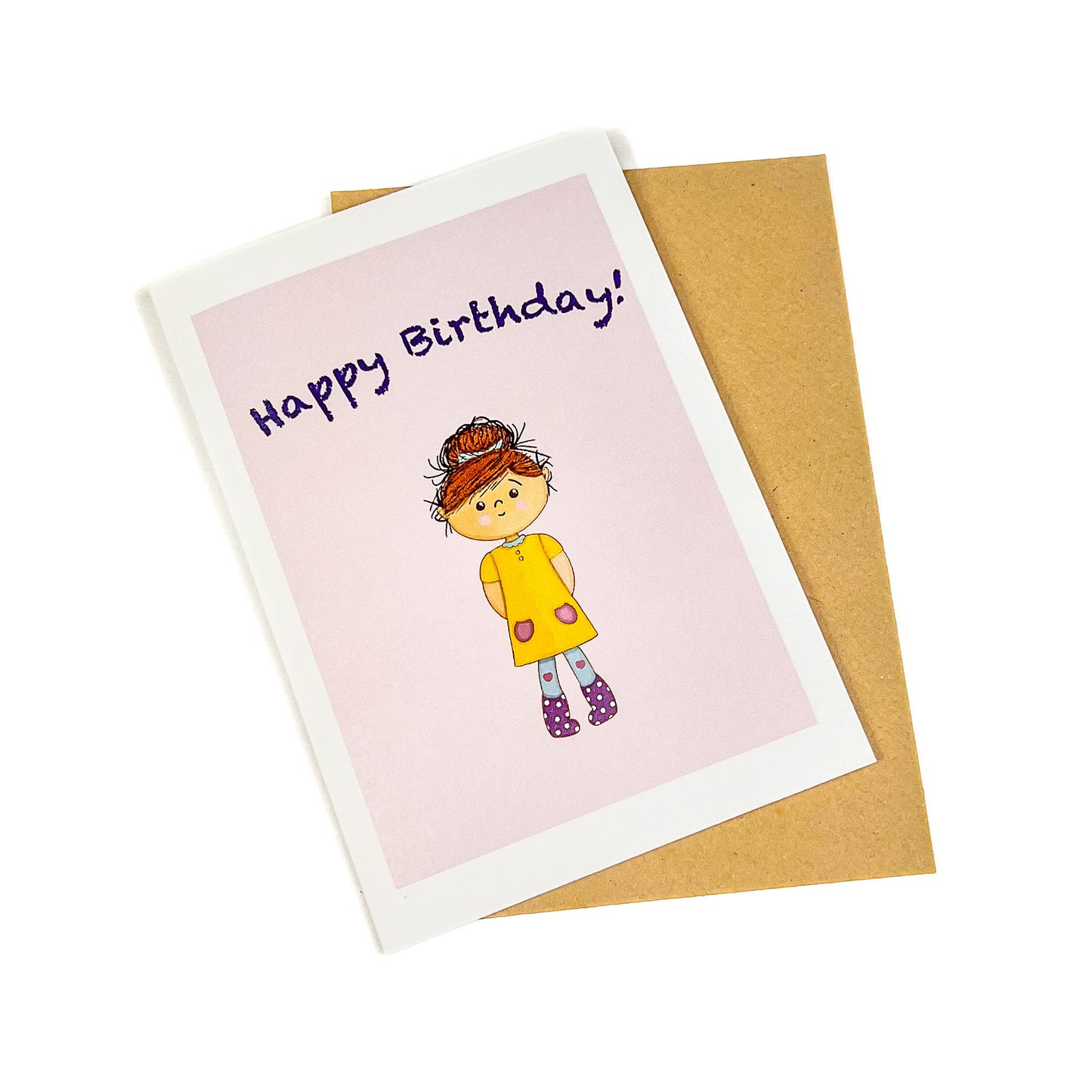Girl with yellow dress Greeting Card