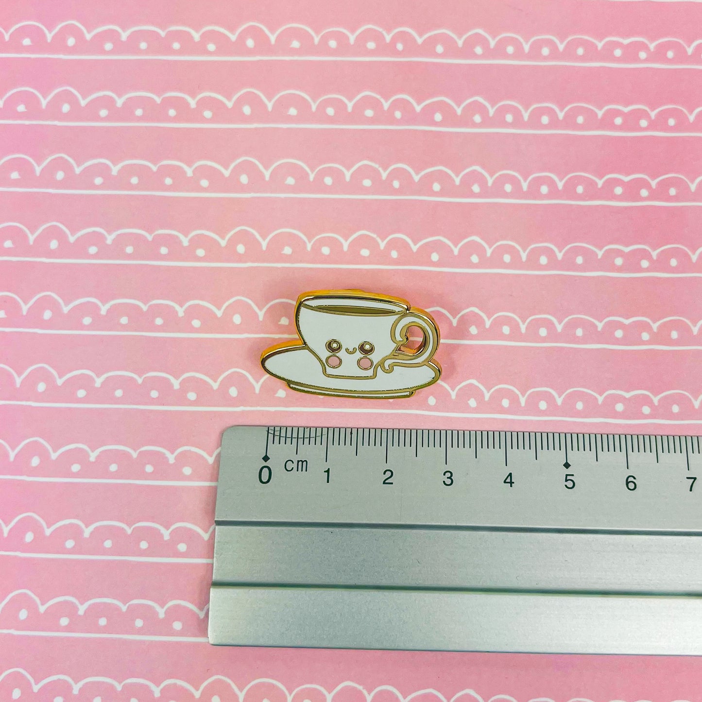High tea enamel pin