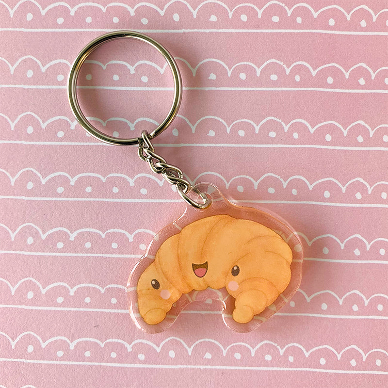 Croissant acrylic keychain