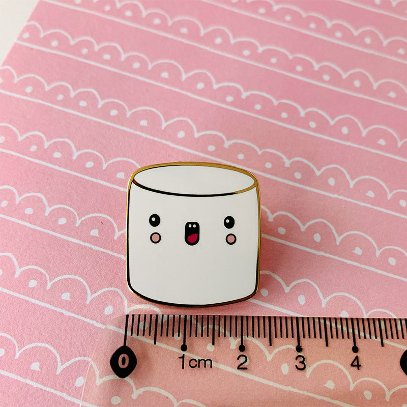 Marshmallow enamel pin