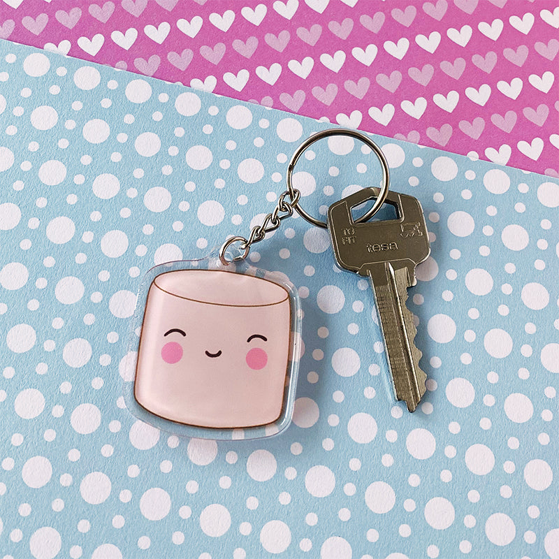 Marshmallow acrylic keychain