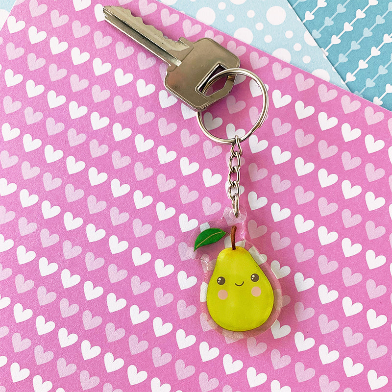 Pear-fect acrylic keychain
