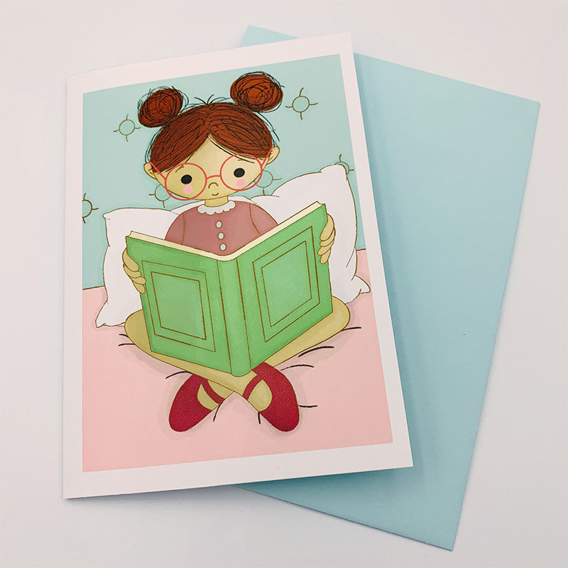 Reading Girl Greeting Card